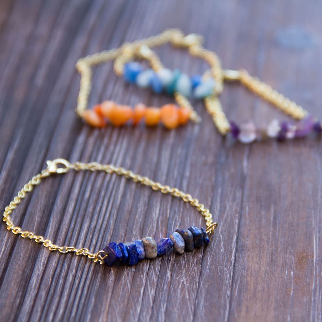 DIY Stone Chip Bead Bracelet